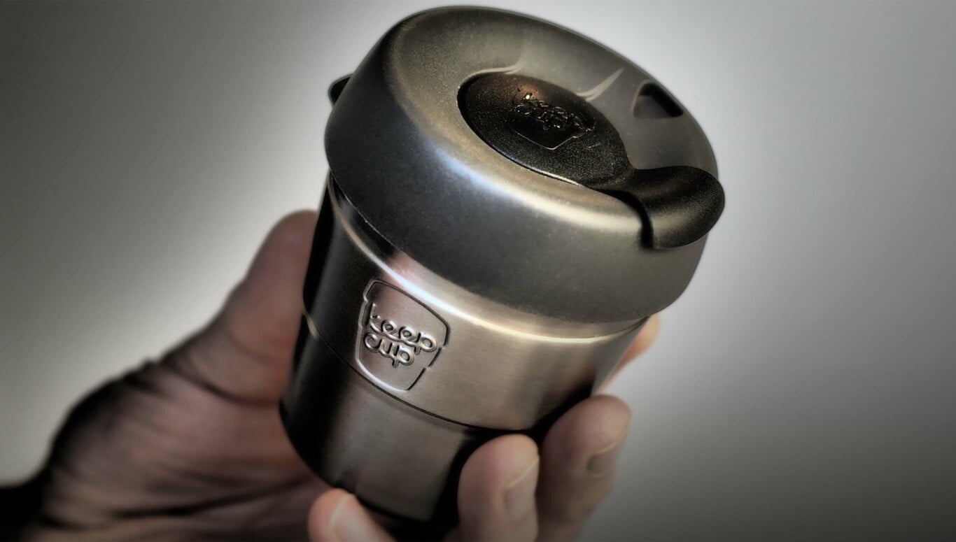 KeepCup thermal in person's left hand