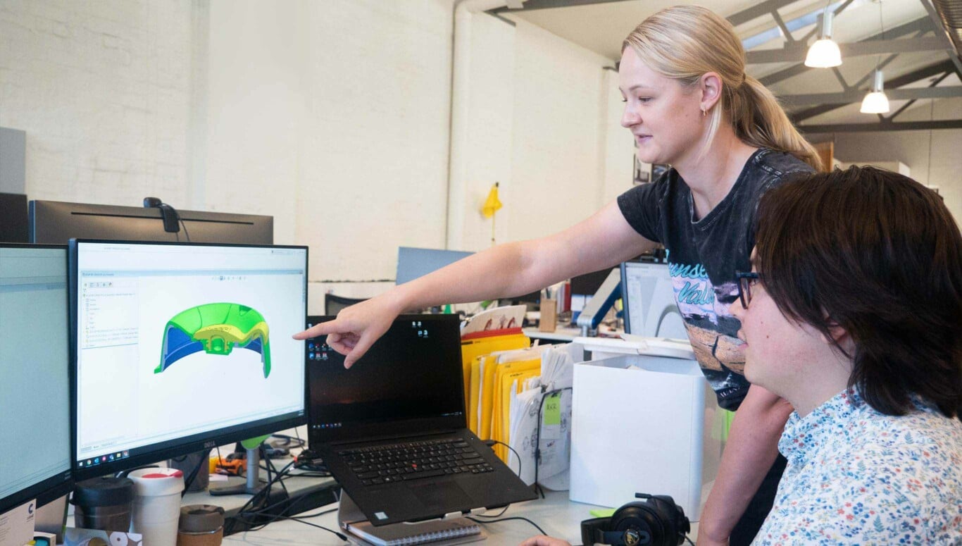KeepCup Thermal project leader directing designer using CAD