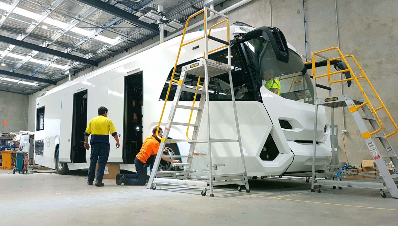 Workers constructing Victoria Police ADT3 prototype