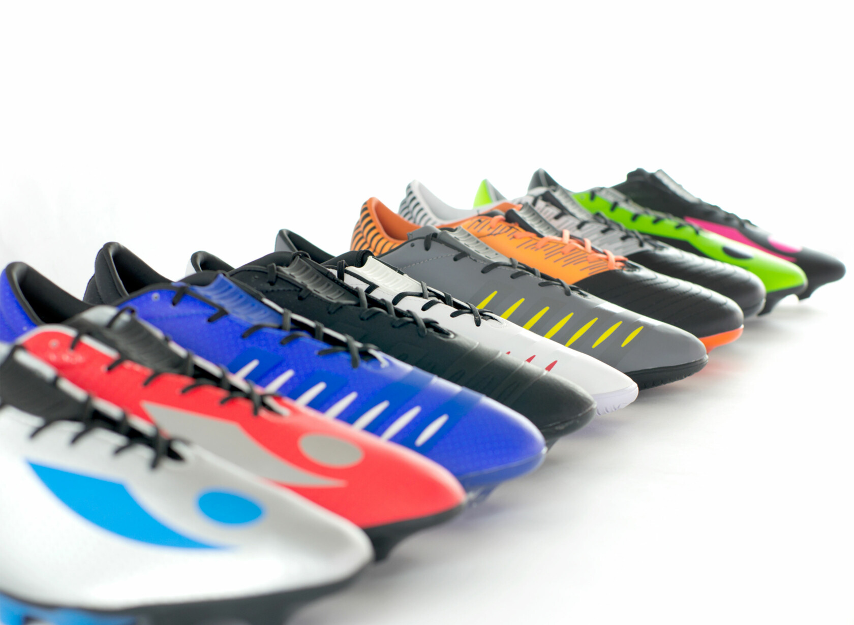 Large collection of Concave Boot designs, each with a unique colour scheme