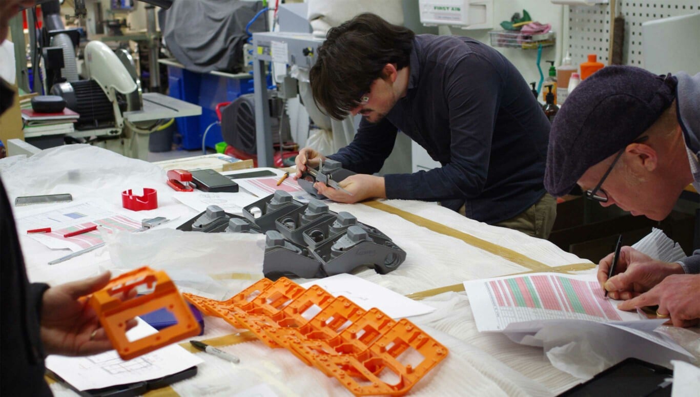 Cobalt engineers analysing eShepherd prototype pieces