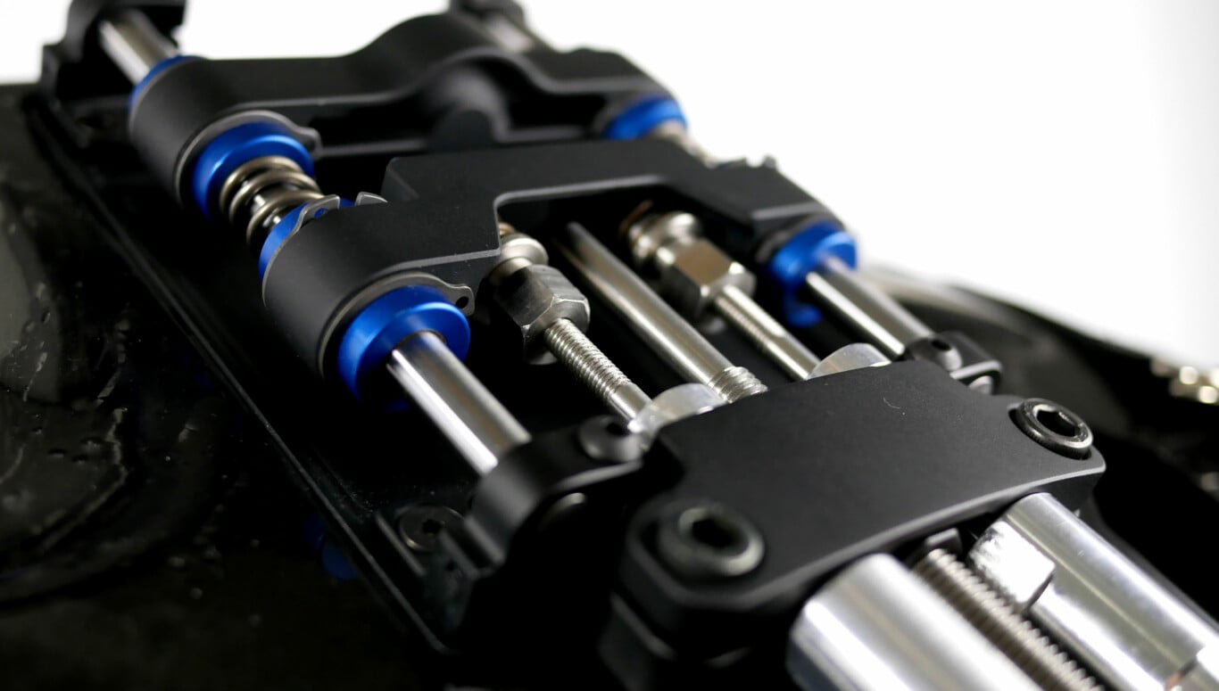 Close up photo of OX exoskeleton mechanism